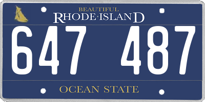 RI license plate 647487