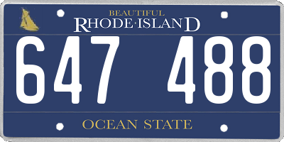 RI license plate 647488