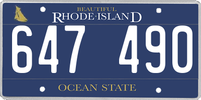 RI license plate 647490