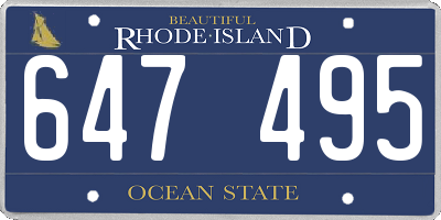 RI license plate 647495