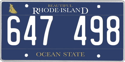RI license plate 647498