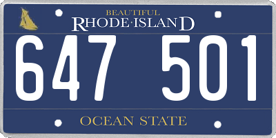 RI license plate 647501