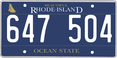 RI license plate 647504