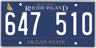 RI license plate 647510