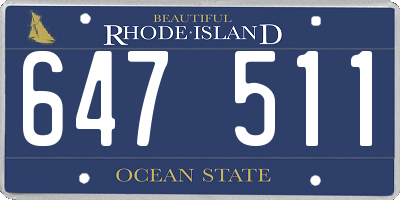 RI license plate 647511