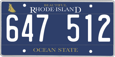 RI license plate 647512