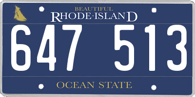 RI license plate 647513