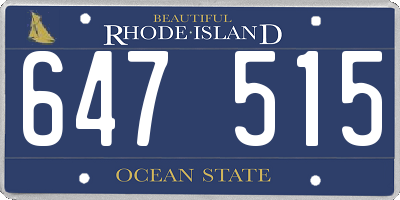 RI license plate 647515
