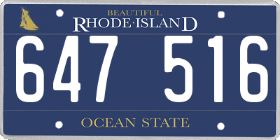 RI license plate 647516