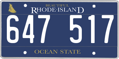 RI license plate 647517