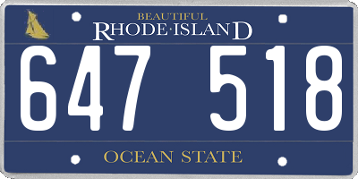 RI license plate 647518
