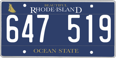 RI license plate 647519