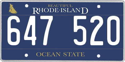 RI license plate 647520