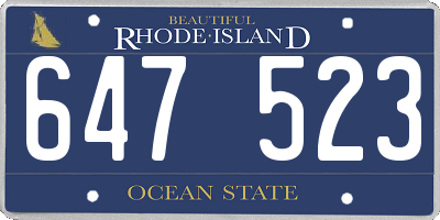 RI license plate 647523