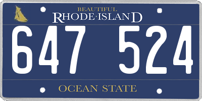 RI license plate 647524