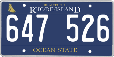 RI license plate 647526