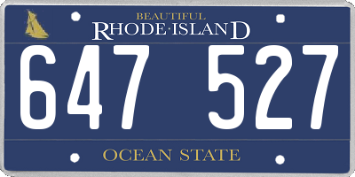 RI license plate 647527