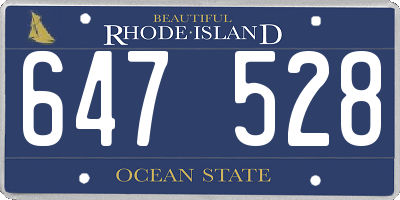RI license plate 647528