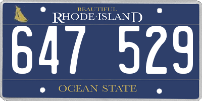 RI license plate 647529