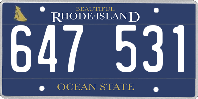 RI license plate 647531
