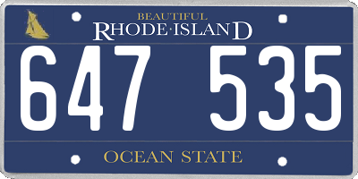 RI license plate 647535