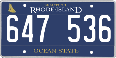 RI license plate 647536