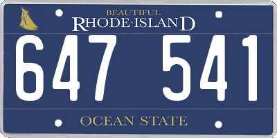 RI license plate 647541