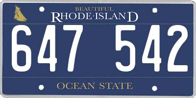 RI license plate 647542