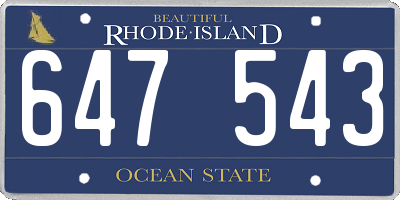 RI license plate 647543