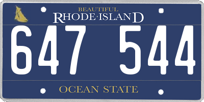 RI license plate 647544
