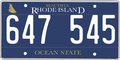 RI license plate 647545