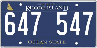 RI license plate 647547