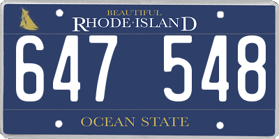 RI license plate 647548