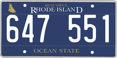 RI license plate 647551
