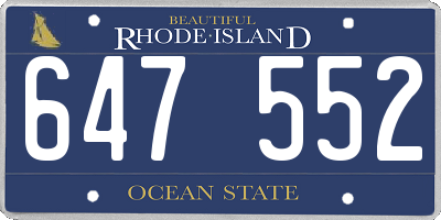 RI license plate 647552