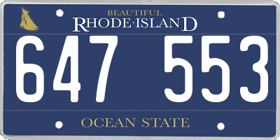 RI license plate 647553