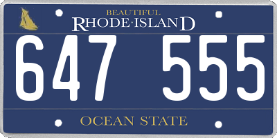 RI license plate 647555