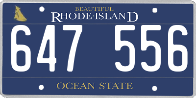 RI license plate 647556