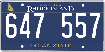 RI license plate 647557