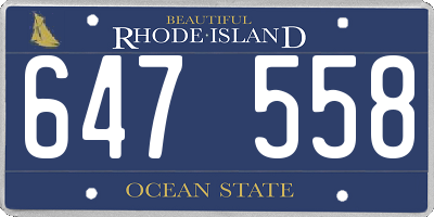 RI license plate 647558