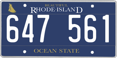 RI license plate 647561