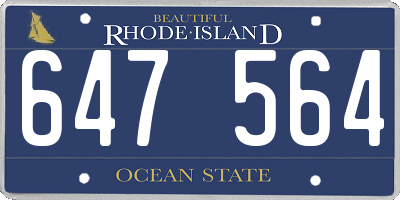 RI license plate 647564
