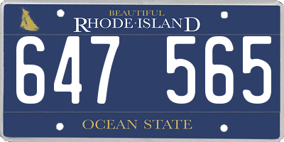 RI license plate 647565