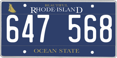 RI license plate 647568