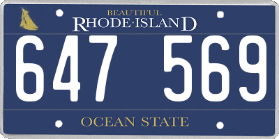 RI license plate 647569