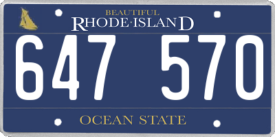 RI license plate 647570