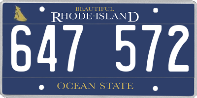 RI license plate 647572