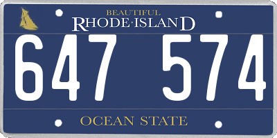 RI license plate 647574