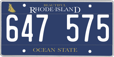 RI license plate 647575