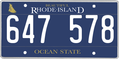 RI license plate 647578